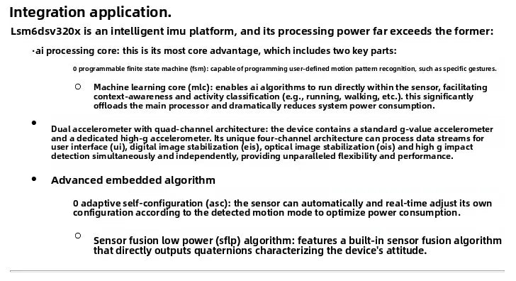3-axis accelerometer, 3-axis gyroscope for LSM6DS3TR-C LSM6DSV320X, 6-axis inertial sensor