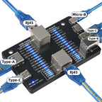 Multifunctional Data Cable Tester USB3.0/3.1/3.2 Type-C 24Pin Cable Detector Support Lightning Micro RJ45 Type-B Cable Test Tool
