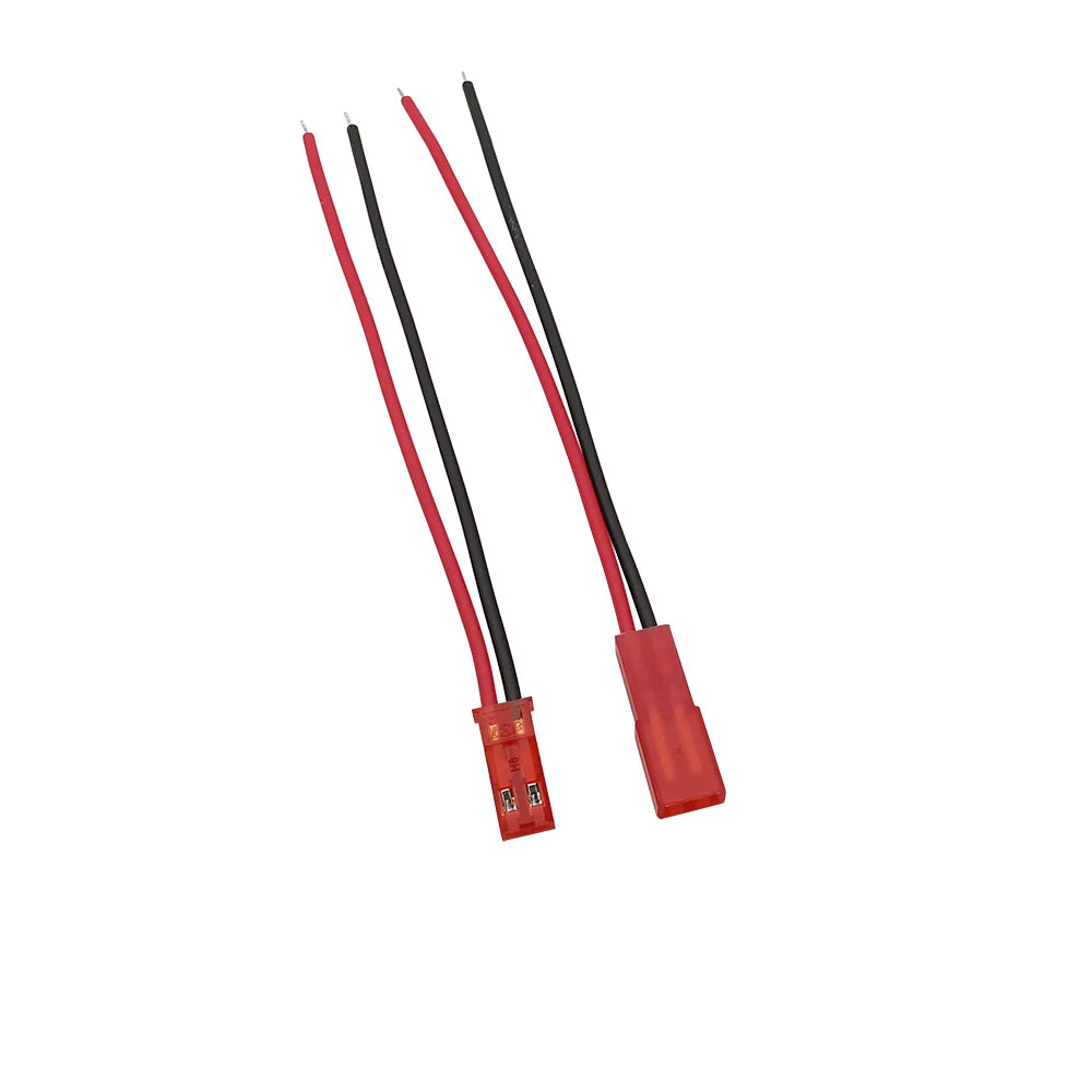 Red JST Plug Connector SYP 2Pin 2.54mm Pitch Male Female Plugs with 22AWG PVC Wires Cable for LED Lamp Strip RC Toys Battery DIY