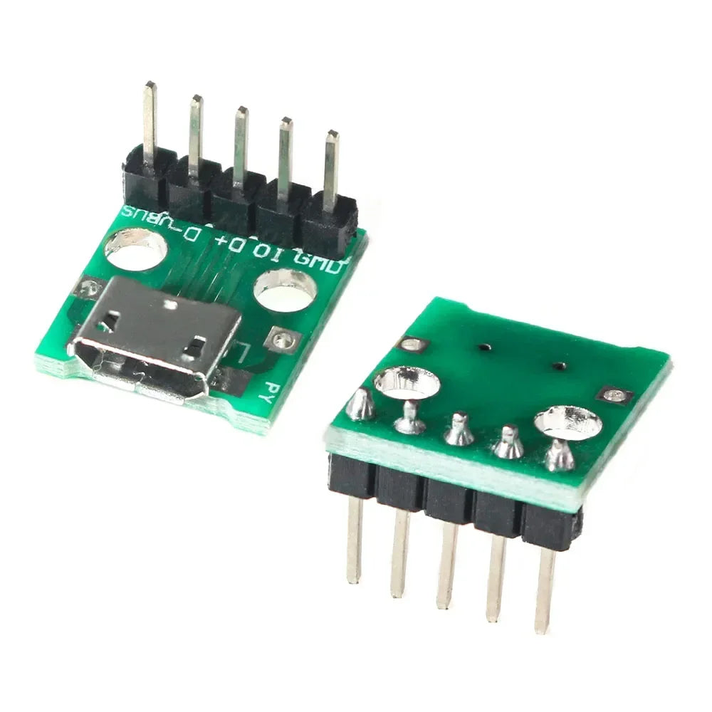 10pcs Female Connector MICRO USB To DIP Adapter 2.54mm 5pin Connector DIP PCB Adapter Breakout Board