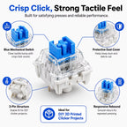 Three Pin Tactile Keyboard Switch Sturdy Plastic Key Clicker Key Replacement Parts for Mechanical Keyboard Servicing Accessories