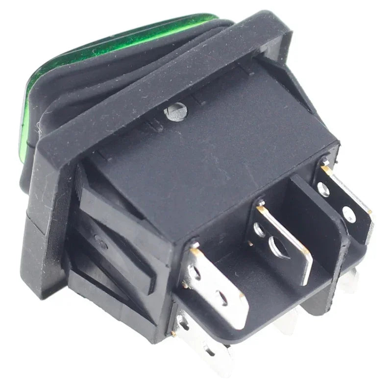 1pcs On Off On 12V/220V Heavy Duty 6 Pin DPDT IP67 Waterproof Auto Boat Marine Toggle Rocker Switch with LED 12V 220V 27x22mm