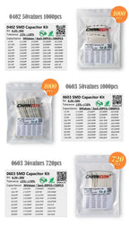 Brand New 0402 0603 0805 1206 SMD Capacitor Assorted Kits MLCC Thick Film Chip Capacity Assortment 10pF 22pF 100pF 1nF 10nF