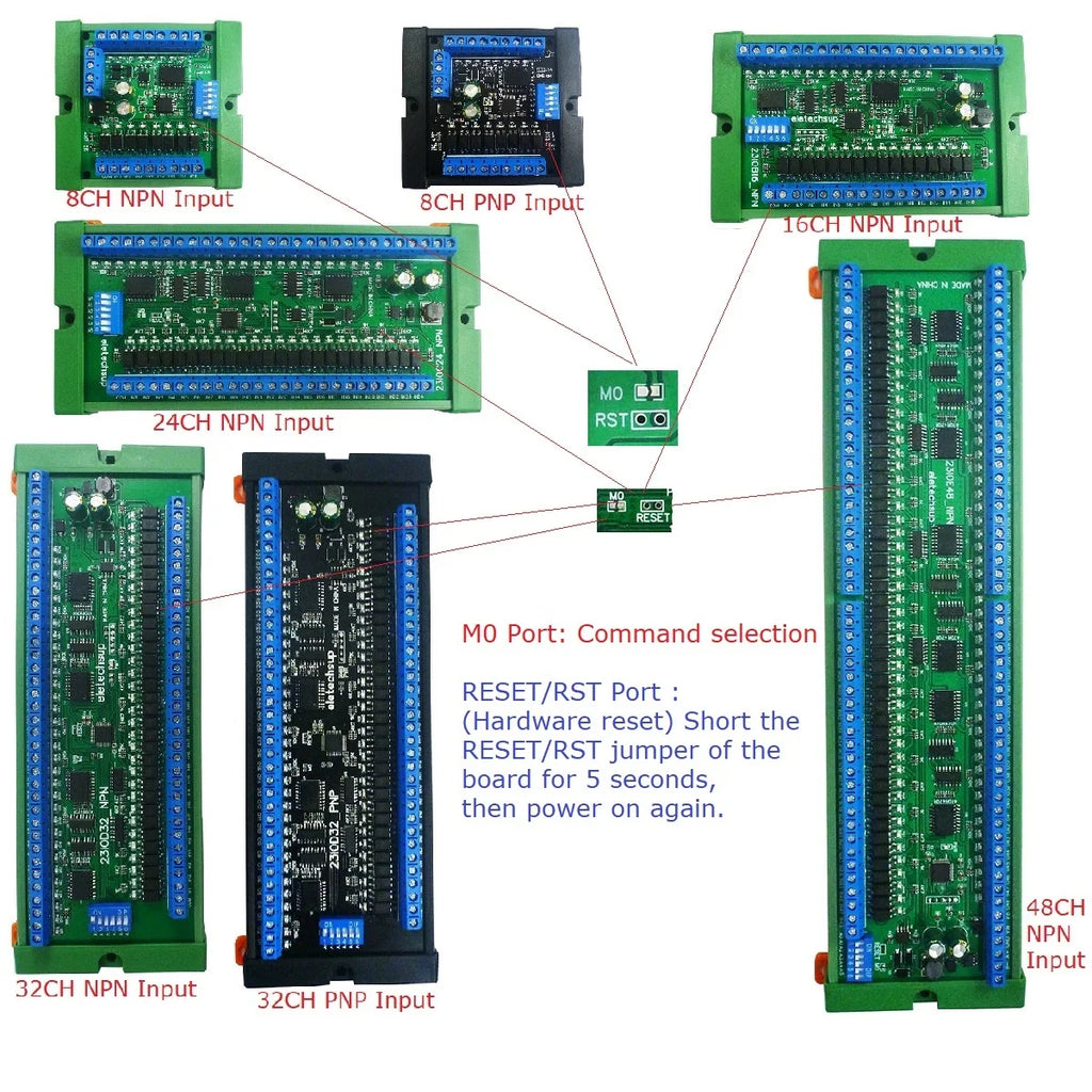 32CH RS485 IO Master-Slave Remote Control Switch Board NPN/PNP Isolation Input 300MA MOS Output Modbus RTU PLC Expansion Module