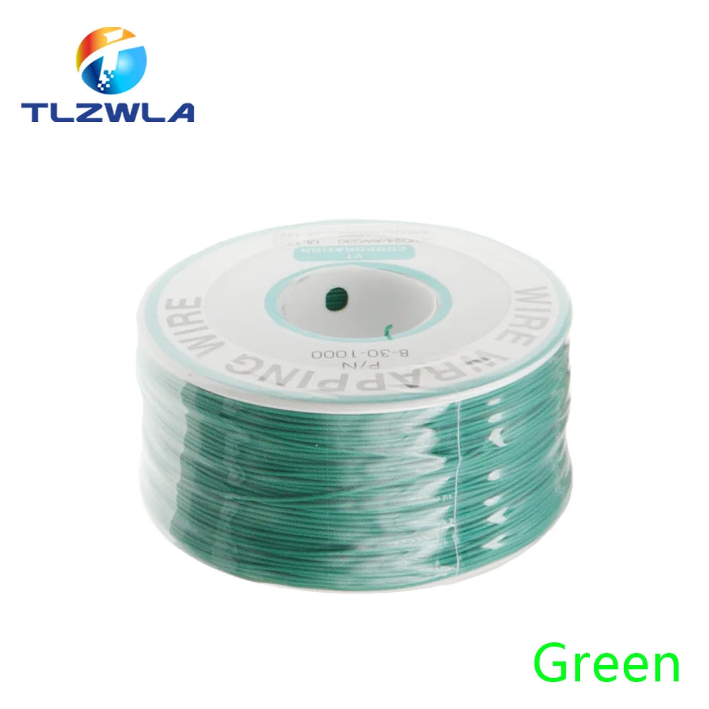 30AWG 0.5MM PCB Flying Jumper Wire OK Line Wrapping Wrap Flexible Insulation Tin-Plated 250Meter 820FT Single Conductor