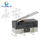 10PCS Micro Limit Switch Momentary Push Button Switch 1A 125V AC Mouse Switch 3Pins Long Handle Roller Lever Arm SPDT 12X6X6MM