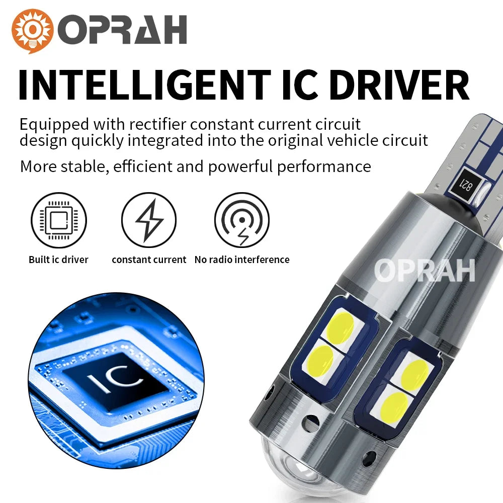 2pcs High Quality T10 LED W5W Car Interior Lights CANBUS No Error 3030 SMD Super Bright Side Marker Parking Lamps Auto Bulb 12V