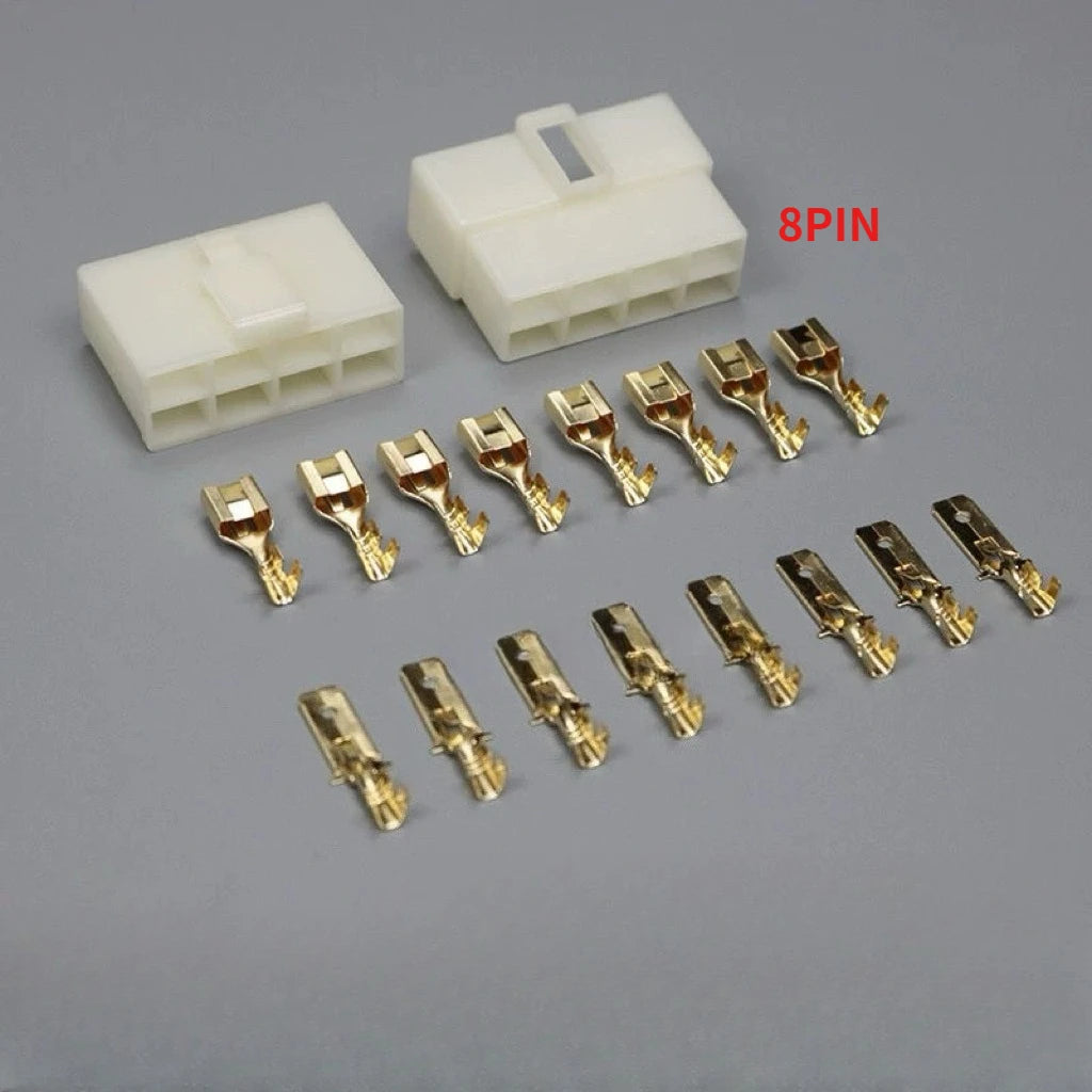 6.3MM 1/2/3/4/6/8/9/12/14/21 PIN Automotive Electrical Connector Cable Terminal Plug Kits Motorcycle For Ebike Car Terminal
