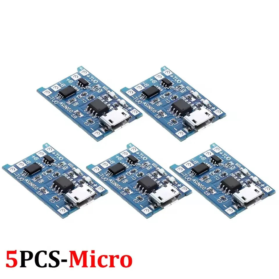 USB Type-C TP4056 Charging Modules 5V 1A 18650 Lithium Battery Charger Board with Protection Features Micro USB/Type C Interface