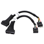 1/3/5/10Pc USB 3.0 to USB 2.0 Converter 20Pin Male/Female to 9Pin PC Motherboard M/F Data Cable Adapter Extend Cord for Computer