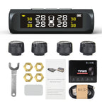 Intelligent TPMS Solar Tyre Pressure Monitoring System Parking Sensors For Cars Temperature Tire Air Pressure Gauge
