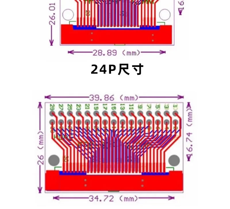 FPC/FFC Adapter Board Welded 0.5mm/1.0mm Spacing Connector Turned Straight Into 2.54 Flexible Cable Adapter Seat