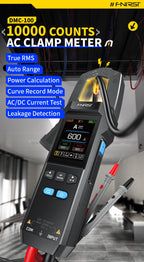 FNIRSI DMC-100 Clamp Meter 10000 Counts TRMS AC/DC Current Amperemeter Clamp 600A Digital Multimeter USB Charge Electrician Tool