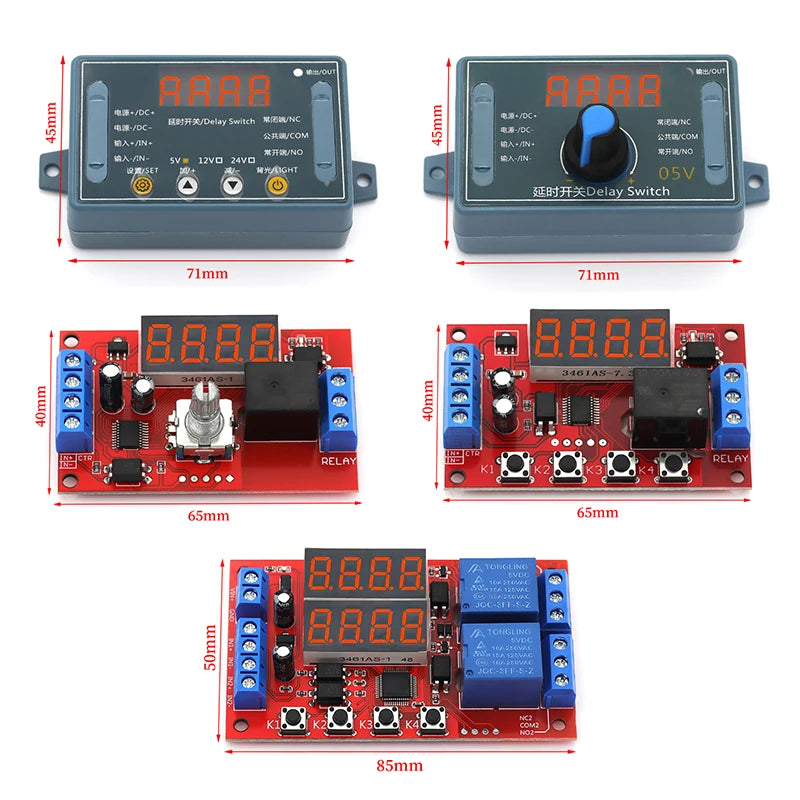 DC 5V 12V 24V 10A Adjustable Time Delay Relay Module LED Digital Timming Relay Timer Delay Trigger Switch Timer Control Switch