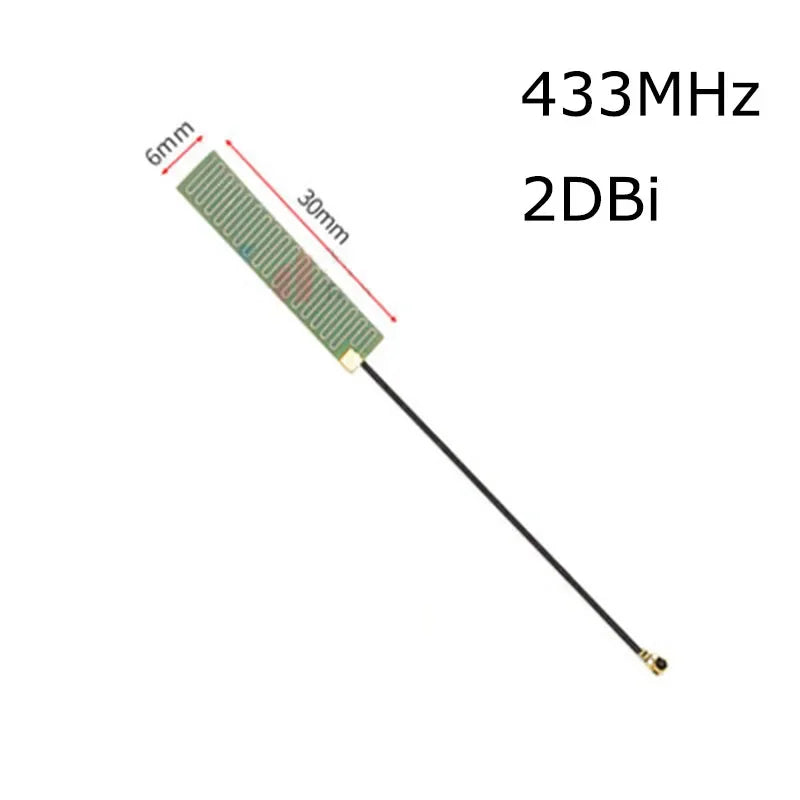 1pcs 433MHz Internal Antenna Lora Singal Amplifier Built-in Spring FPC PCB Patch Antenna 8dbi Booster for Wireless Data Module