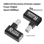 Elbow USB2.0 Printer Adapter USB Type B Male to Female For Printer Hard Drive Base Fax Machine Scanner USB 2.0 Printer Adapter