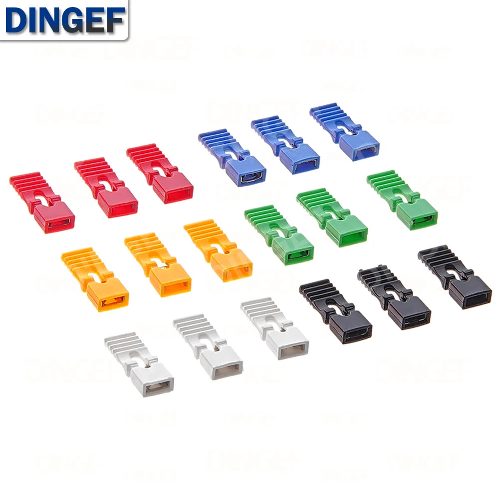 100PCS/lot 2.54mm Jumper Cap Short Circuit Block Connector Hat Closed Open Long Handle for Pin Header Male Female PCB