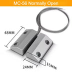 2Pairs MC-52 Wired Magnetic Door Window Contact Switch Heavy Duty Iron Door Sensor Reed Switch for Alarm System Normally Open NC