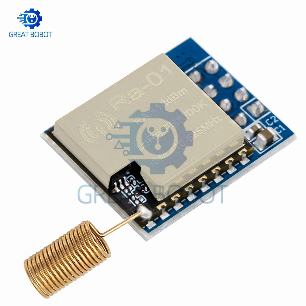 LoRa SX1278 RA-01/RA-02 Spread Spectrum Wireless Module, 433 MHz Wireless Serial Port, SPI Interface with Antenna, Designed