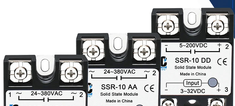LCTC 10Pcs SSR 10A25A40A50A60a80A100a Solid State Relay DC to AC AC to AC DC to DC Single-phase Relay Zero-crossing Type