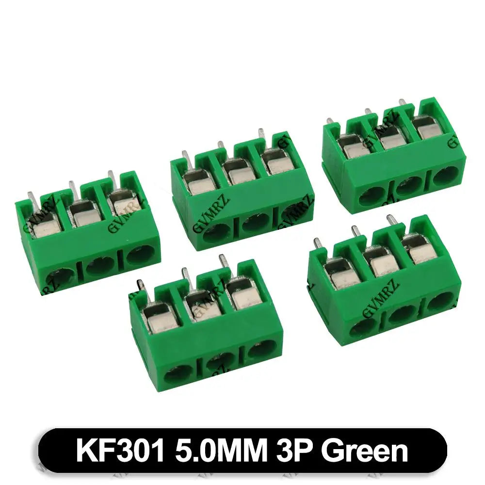 10PCS Blue Black Green 5.0mm 2P 3P PCB Terminal Block Connector Pitch 5.0mm KF301 Straight PCB Terminal Blocks Connector