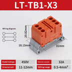 Push-in Terminal Block Multiple In Out Terminal Quick Connection of Wires Din Rail Wire Connector Universal Junction Box TB1-X6D
