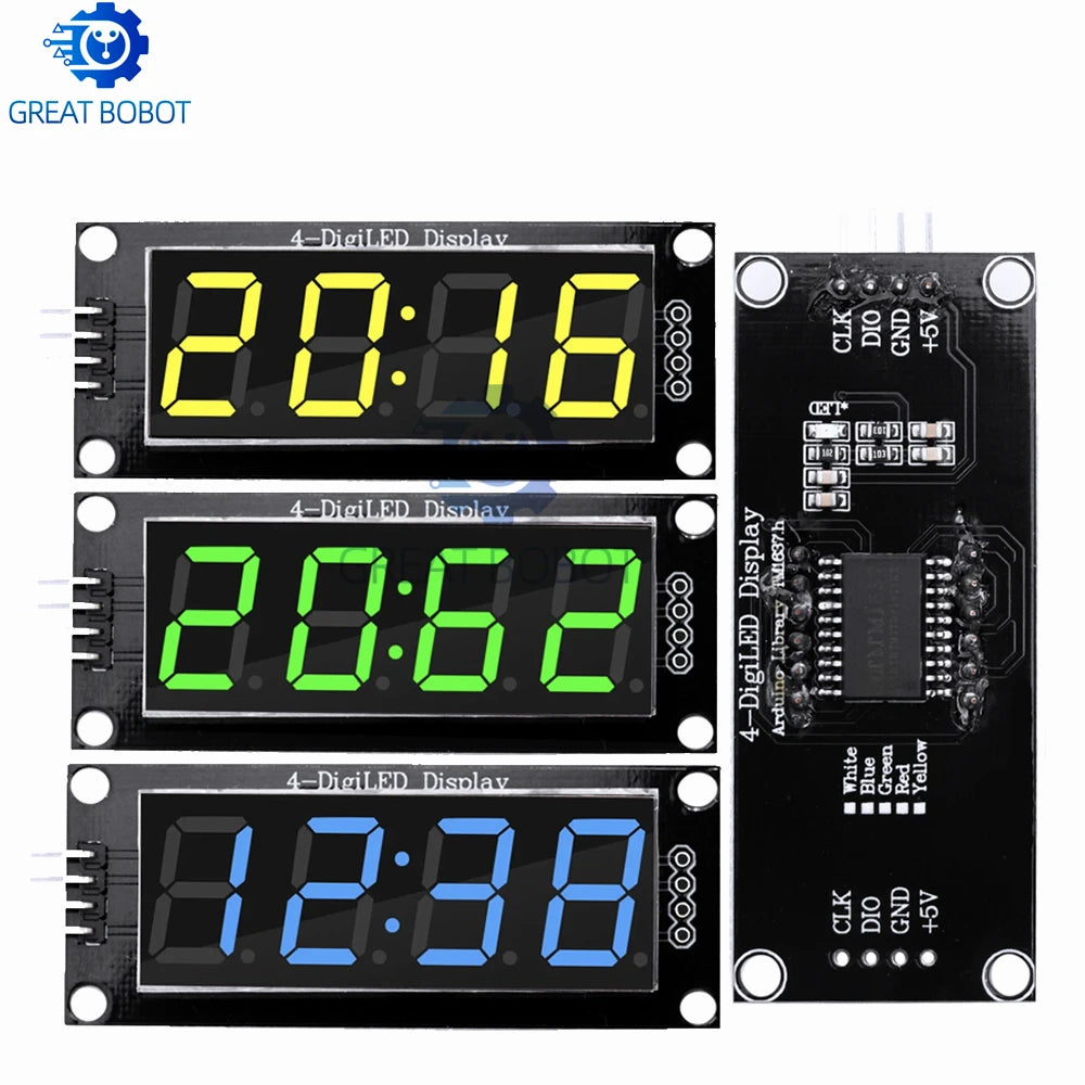 TM1637 LED Display Module 4 Digit Time Indicator Tube 7 Segment Digital Indicator Tube 0.56 Inch Digital LED Module