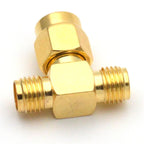 SMA 3 Way Adapter SMA Male to Dual 2 SMA Female Splitter 'T' Type Connector Adapters