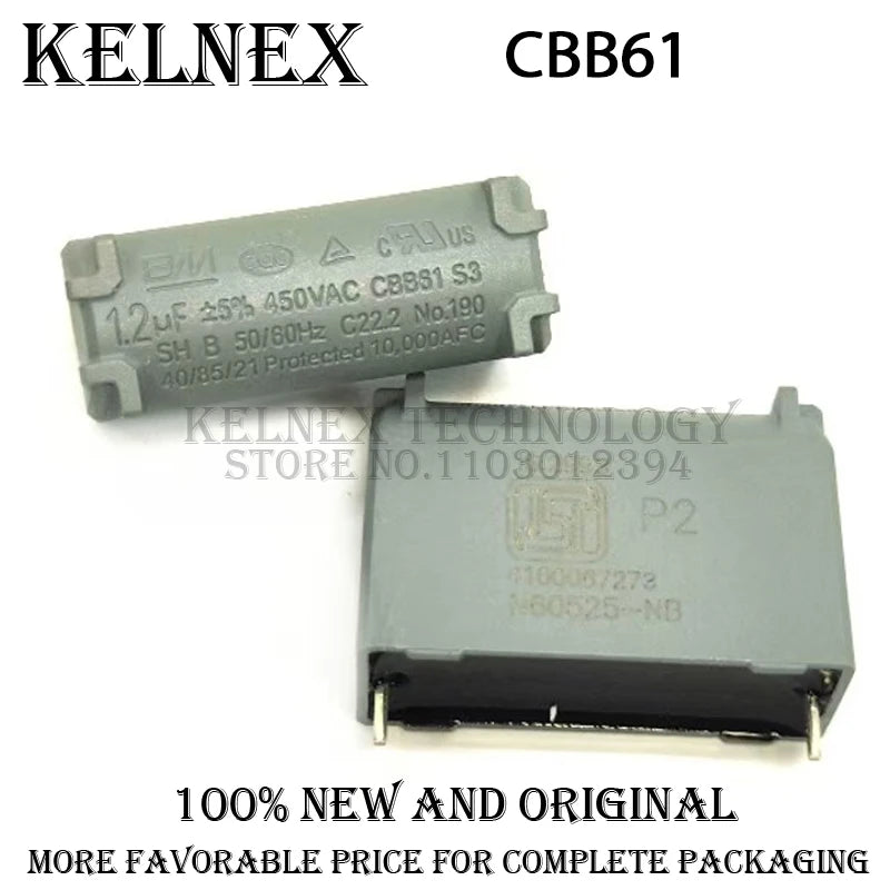 1pcs CBB61 film capacitor Air conditioner inne 1uF 1.2uF 1.5uF 2uF 2.5uF 3uF 3.5uF 4uF 4.5uF 5uF 450V Starter Capacitor