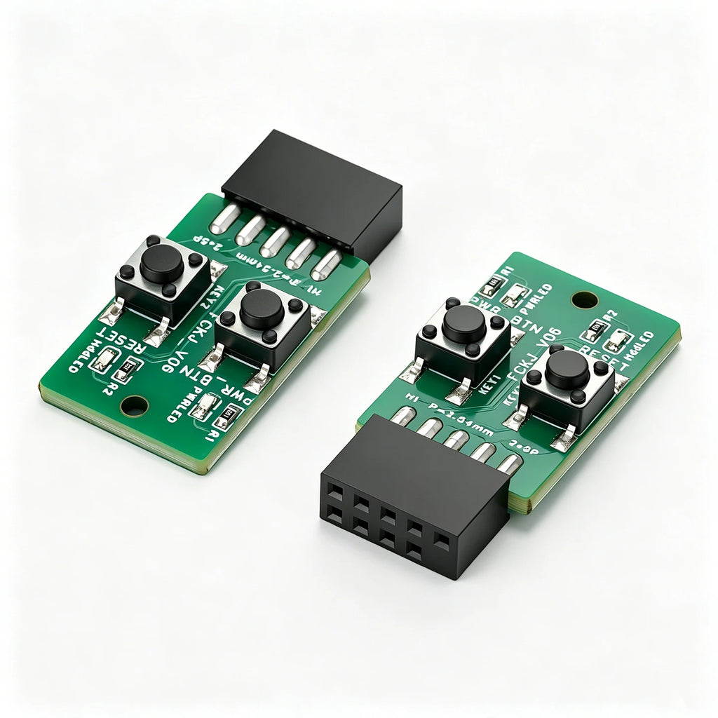Mini Computer Power Reset Switch Board 9-Pin Connector Front Panel Header for PC Desktop Motherboards with LED Status Indicators