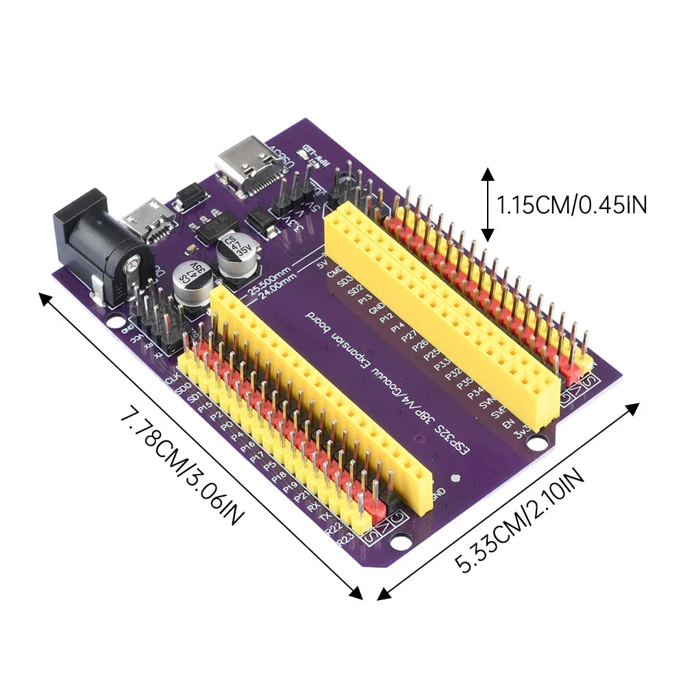 ESP32-WROOM-32U DevKitC WiFi Bluetooth IoT Development Board with 2.4G Antenna & Arduino+ Compatible for Wireless Programming