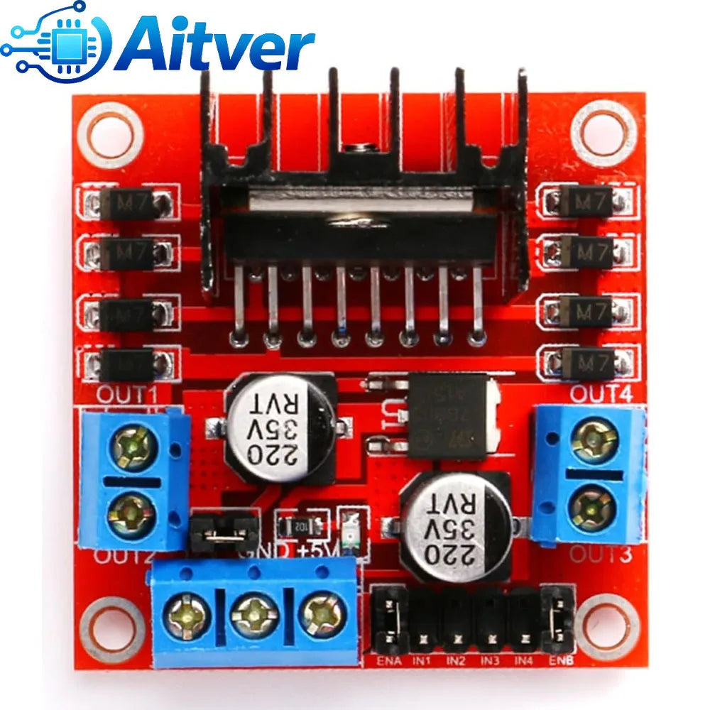 L298N Dual H‑Bridge Motor Driver Module DC/Stepper Motor Controller Board for Arduino,ESP32,Robot Car,DIY Electronics
