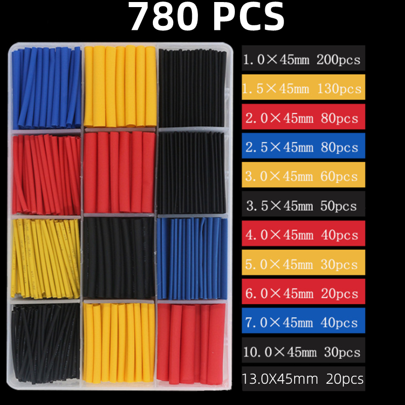 2:1 Times Shrink,Heat Shrink Tube Set,Polyolefin,Insulated Heat Shrinkable Sleeve for Wire Connection and Data Line Protection