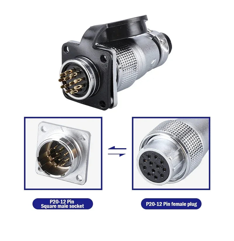 PLS20 Aviation Connector 2/3/4/5/6/7/8/9/10/12Pin Air Carrier Male Female Plug Connector WS20 TP20
