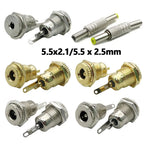 5PCS 5.5x2.1mm/5.5mm x 2.5mm DC099 Metal DC Power Male Plug Jack Connector with Spring DC-099 Yellow Head 5.5*2.1/5.5*2.5 DC099