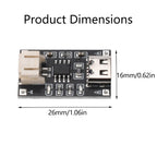 2PCS TP4056 3.7V Lithium Battery Charging Module 1A USB Type-C Port PH2.0 Terminal Overcurrent Protection Board