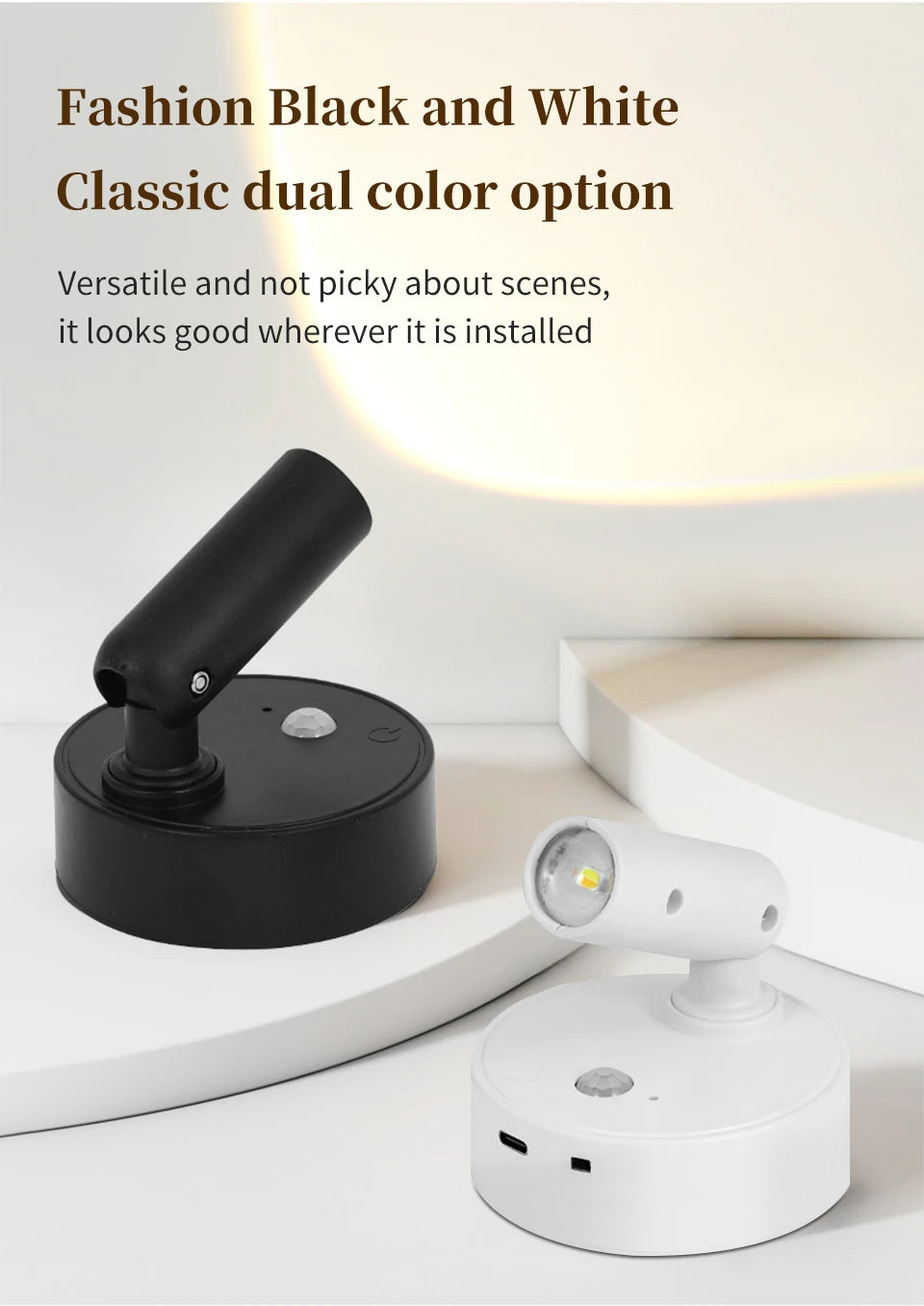 Motion Sensor LED Night Light Rechargeable Cordless Wall Lamp with Remote Control Touch Dimmable Magnetic Spotlight for Hallway