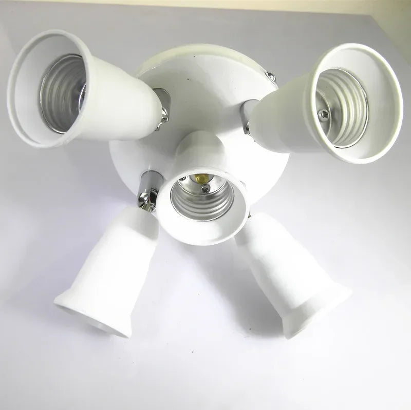 3/5/9 Heads 360D Adjustable Screw Ceiling Mount E26 E27 LED Lamp Base Light Bulb Socket Holder Adapter Converter Splitter