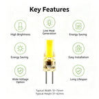10PCS LED COB Lamp 6W Bulbs Dimmable G4 mini COB AC DC 12V 220V Candle Lights Replace 30W 40W Halogen for Chandelier Spotlight