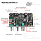 ZK‑1001U Mono 100W Bluetooth Amplifier Board TPA3116D2 DC9‑24V TWS Stereo Pairing Support Wuzhi Audio APP AUX U Disk USB Sound Card Amp Module