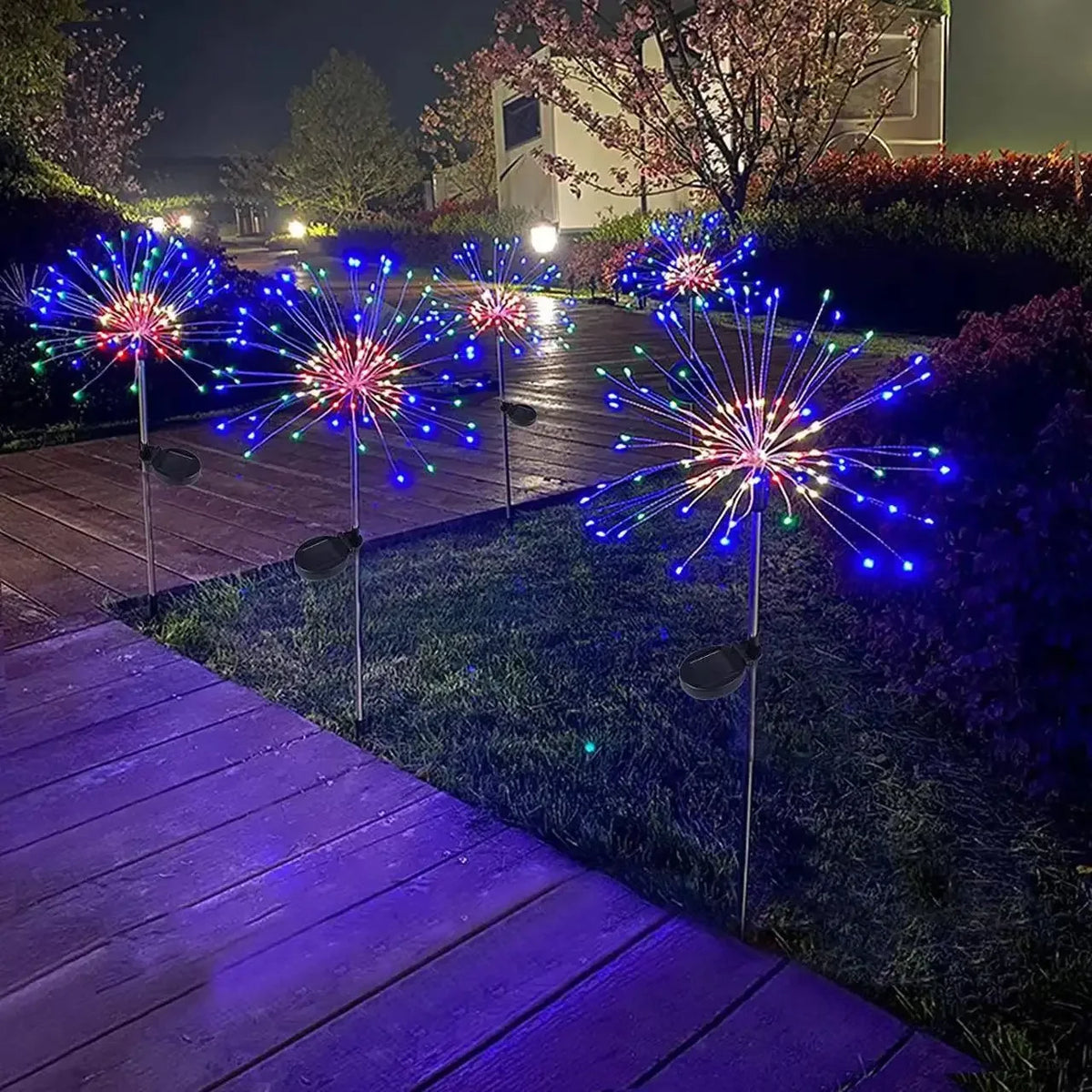 1Pcs Solar LED Firework Light Copper Wire Christmas Fairy Lights Lawn Pathway Light Garden Decoration