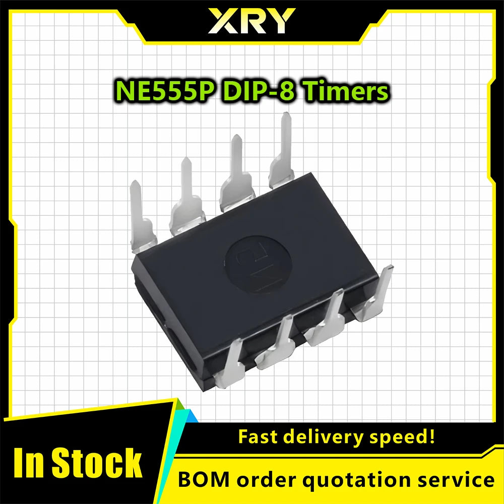 XRY 20-50PCS Integrated Circuits NE555 NE555P 555 DIP-8 Timers IC Chip Precision DIP-8