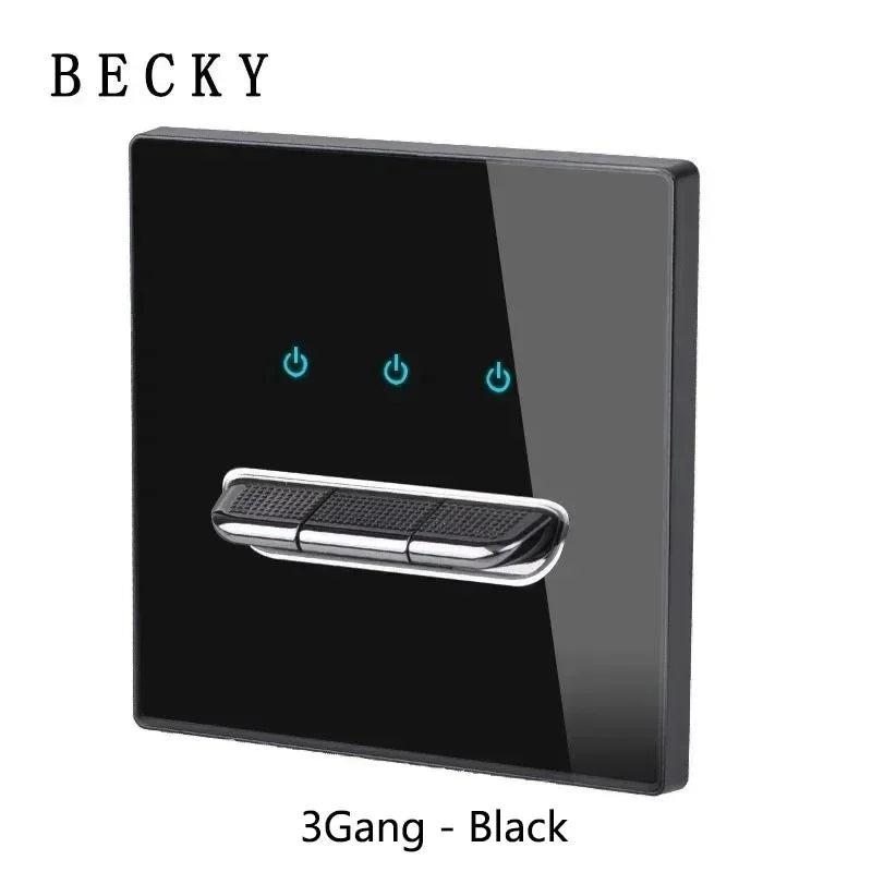 Retro Toggle Light Switch Glass Panel Wall Switch 2 Way EU UK Standard 16A LED Indicator Luxury Vintage Home Interior Ornament