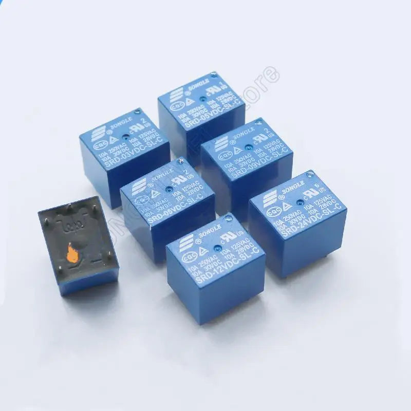 100Pcs/lot SRD-05VDC-SL-C SRD-12VDC-SL-C SRD-24VDC-SL-C SRD -03V 05V 06V 09V 12V 24V 48V DC Power Relays 10A 250VAC 5PIN T73
