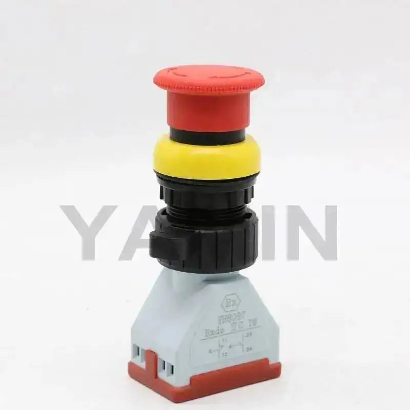 Push Button Switch Explosion-proof Control Latching Lock Rotating Mushroom Head 1NO 1NC Silver Contact
