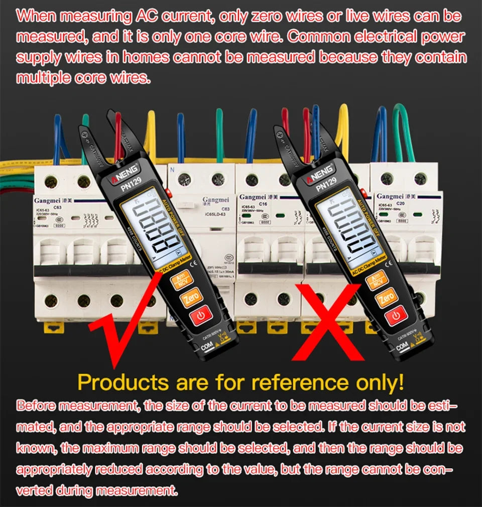 ANENG PN129 Digital Clamp Multimeter Meter  AC/DC Voltage  4000 Counts  Capacitance NCV Ohm Voltage Current Test Tester Tools