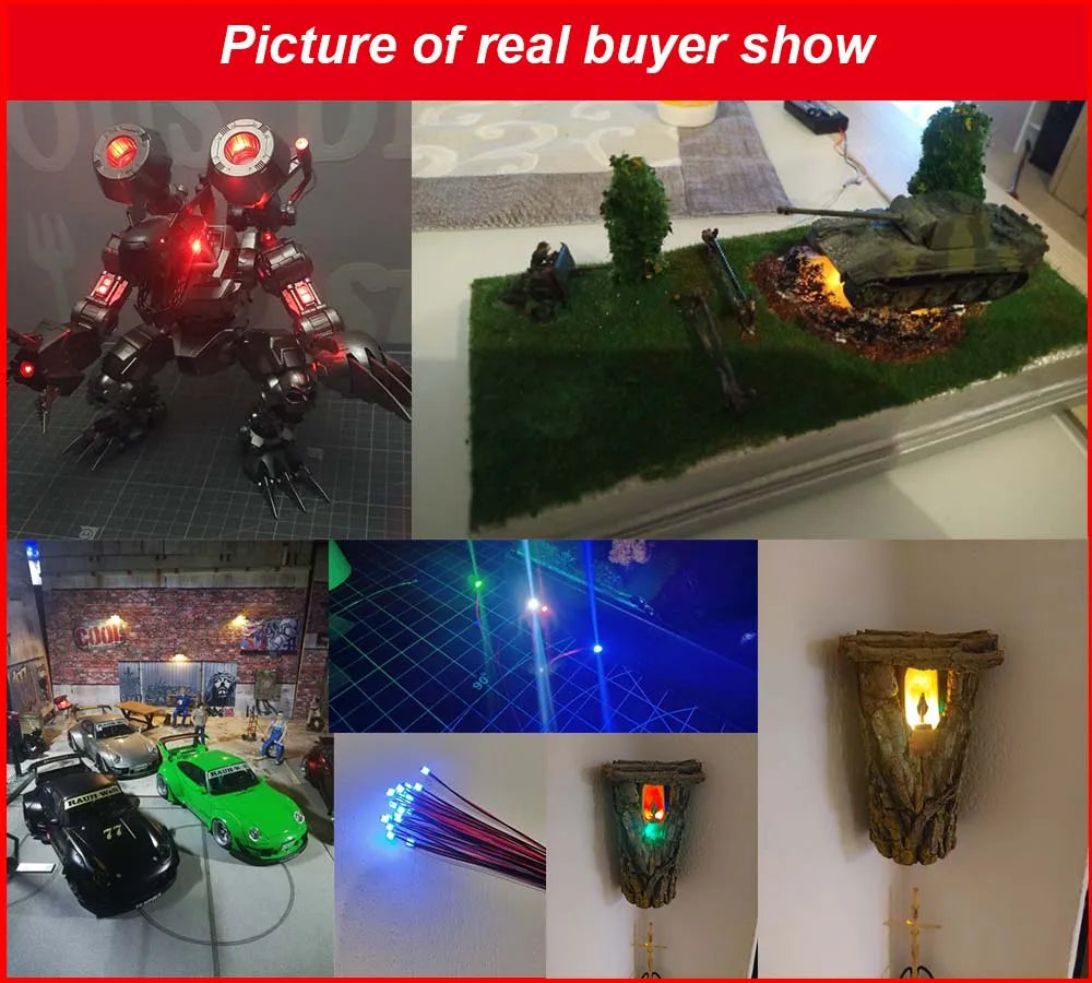 10PCS SMD Lamp Wired Led 0402 0603 0805 1206 Pre-soldered Micro Litz Wired Chip 20cm 3V Railway Model Scenes
