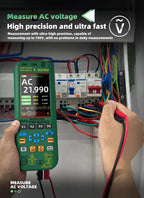 BSIDE 4-IN-1 Handheld Oscilloscope Digital Multimeter+Function Signal Generator Dual Channel O7:25MHz/O9:50MHz Current Tester
