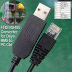 FTDI Chip USB to RS485 Serial Adapter Cable for Deye SunSynk Sol-Ark Inverters RJ45 PC Real Time Monitor Config Program Cable