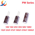 10PCS Nichicon PW Electrolytic capacitors 10V 16V 25V 35V 50V 63V 100V 10UF 22UF 47UF 100UF 220UF 470UF 820UF 1000UF 1200UF NEW